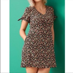 Loft Tie Sleeve Floral Dress